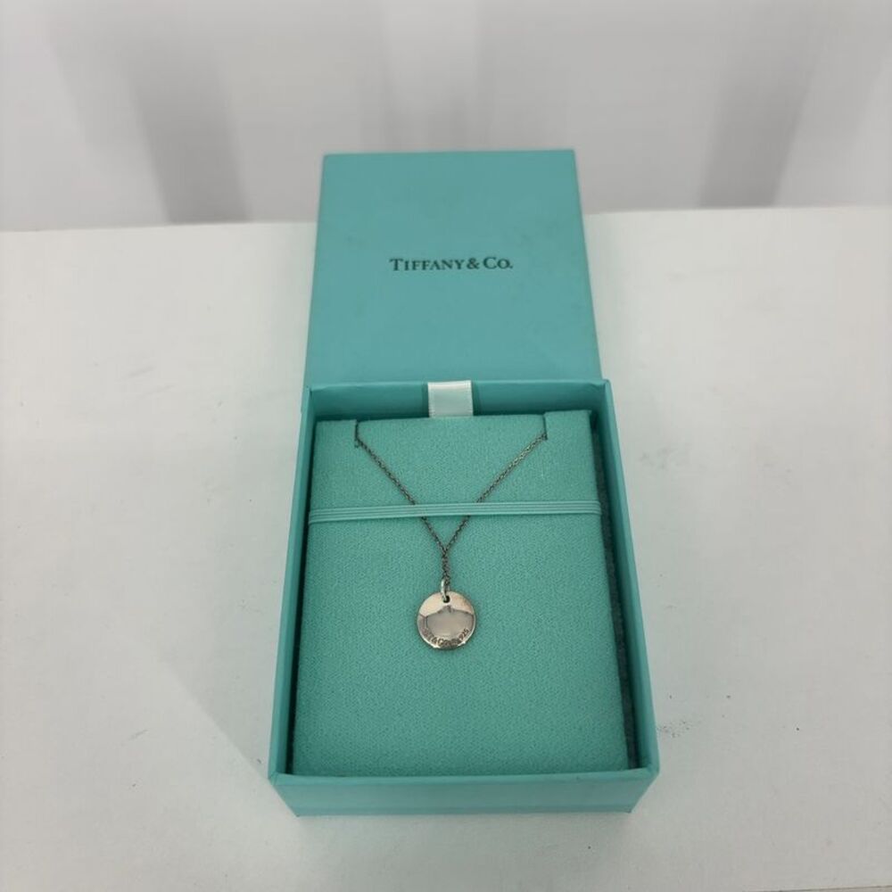 Tiffany & Co. Engraved Initial Disc Necklace